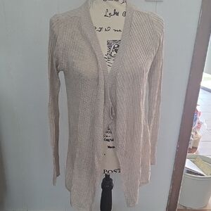 Free People Beige Open-Front Cardigan